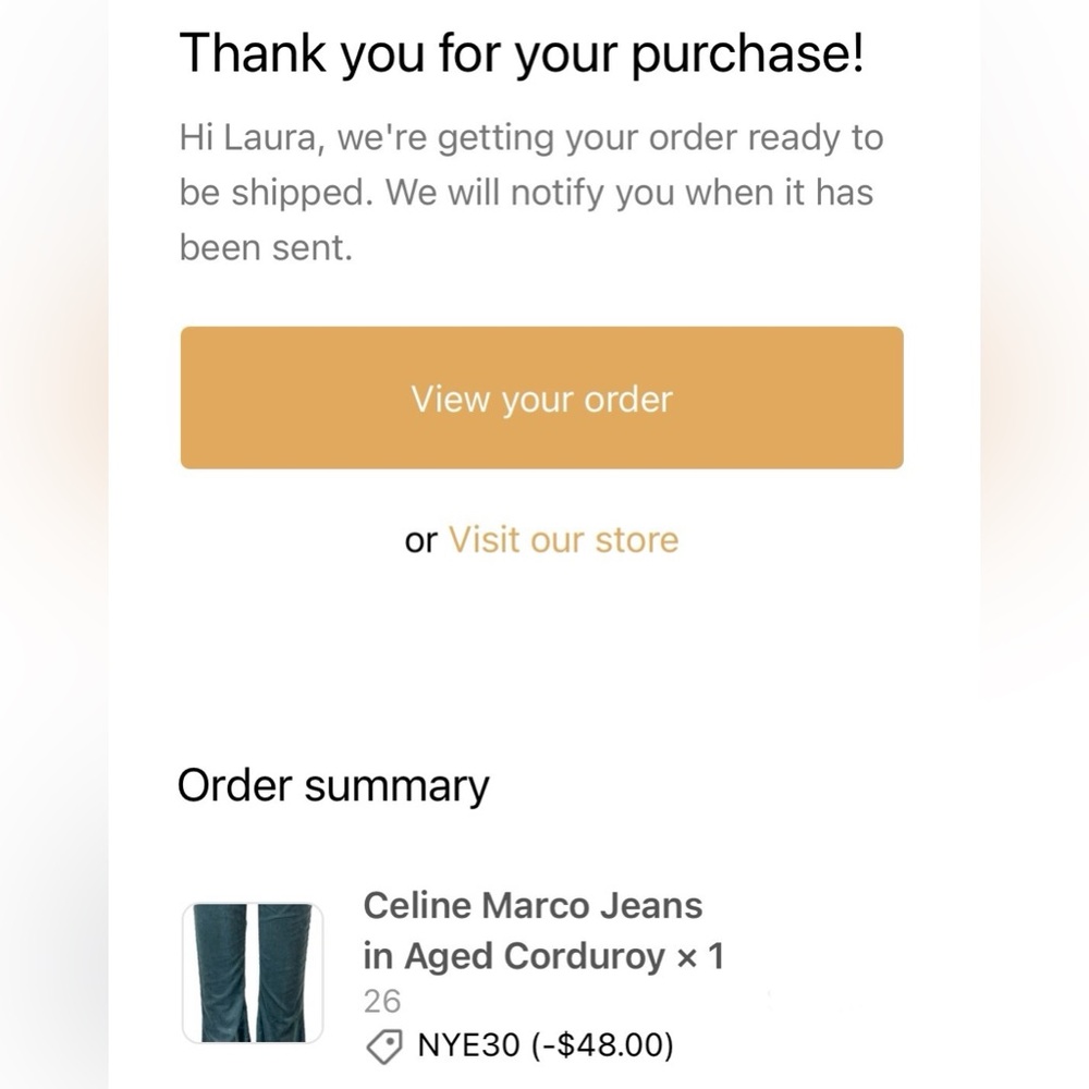 NWT Celine Marco Jeans in Aged Corduroy Rinse | 26 - Picture 14 of 14